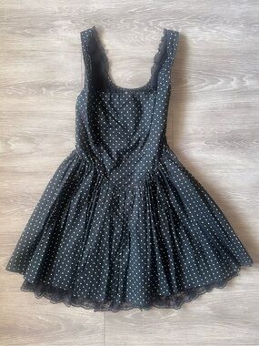 Amelia Polka Dot Corset Dress - Midnight Navy